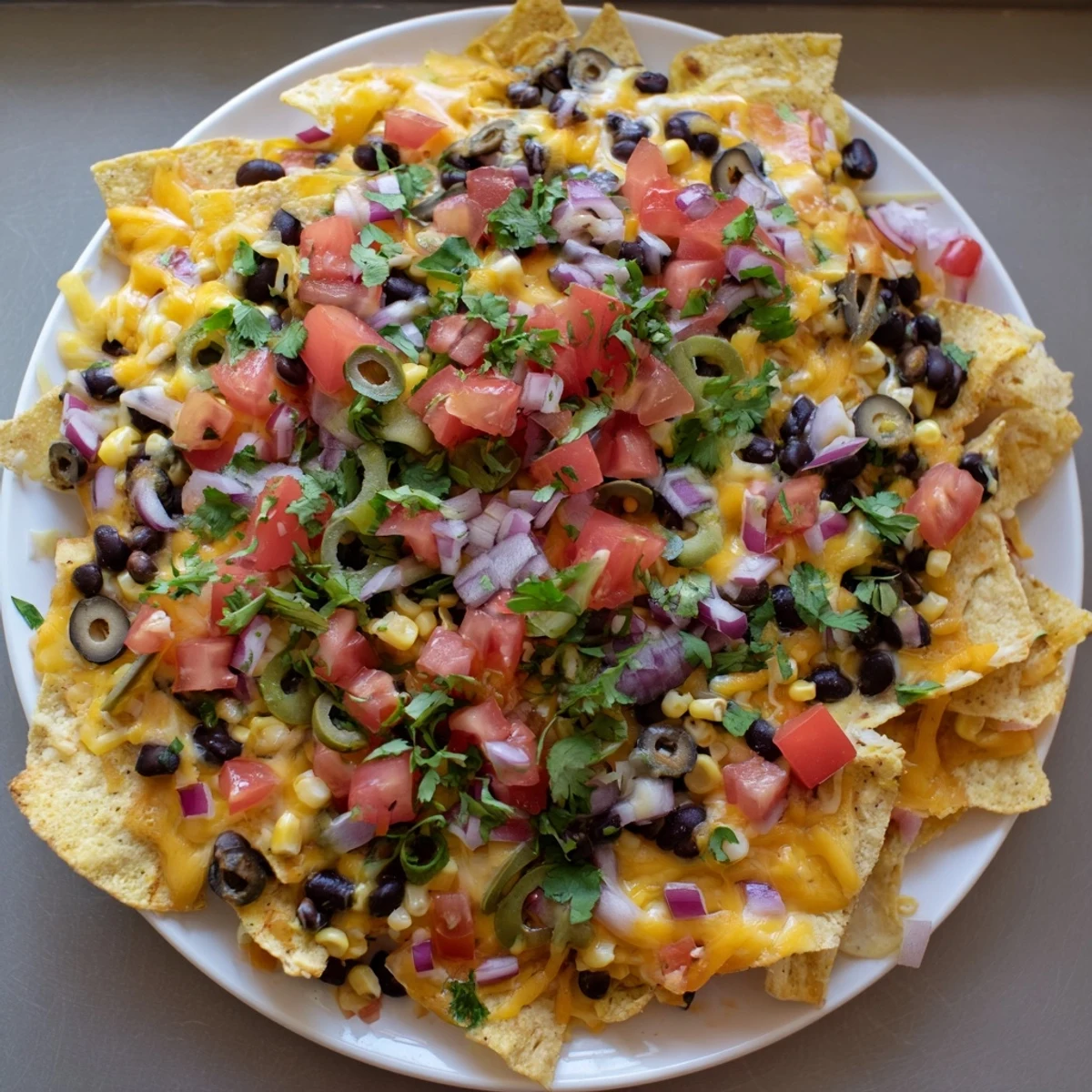 A large baking sheet of Tex-Mex sheet pan nachos, complete with fresh salsa and guacamole.