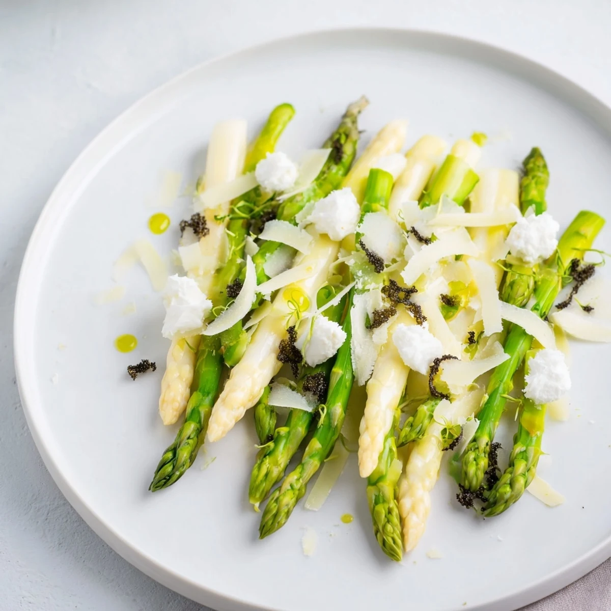 Appetizing The Silver Birch features fresh, subtly sweet asparagus beneath creamy cheese and truffle aroma.