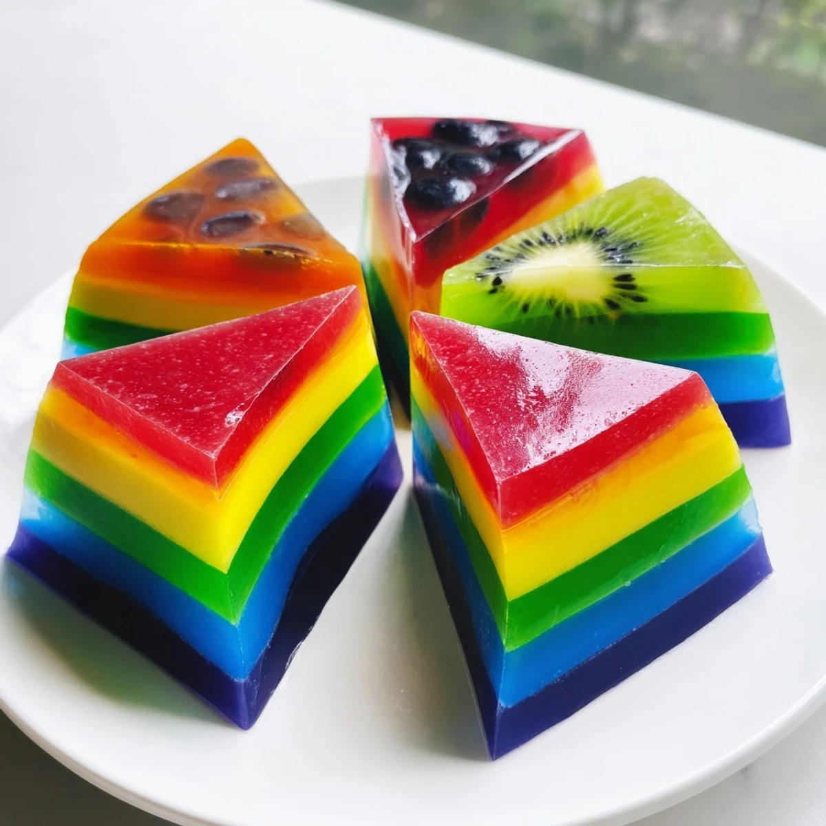 This easy-to-make The Kaleidoscope features beautiful, swirling, and colorful dessert segments.