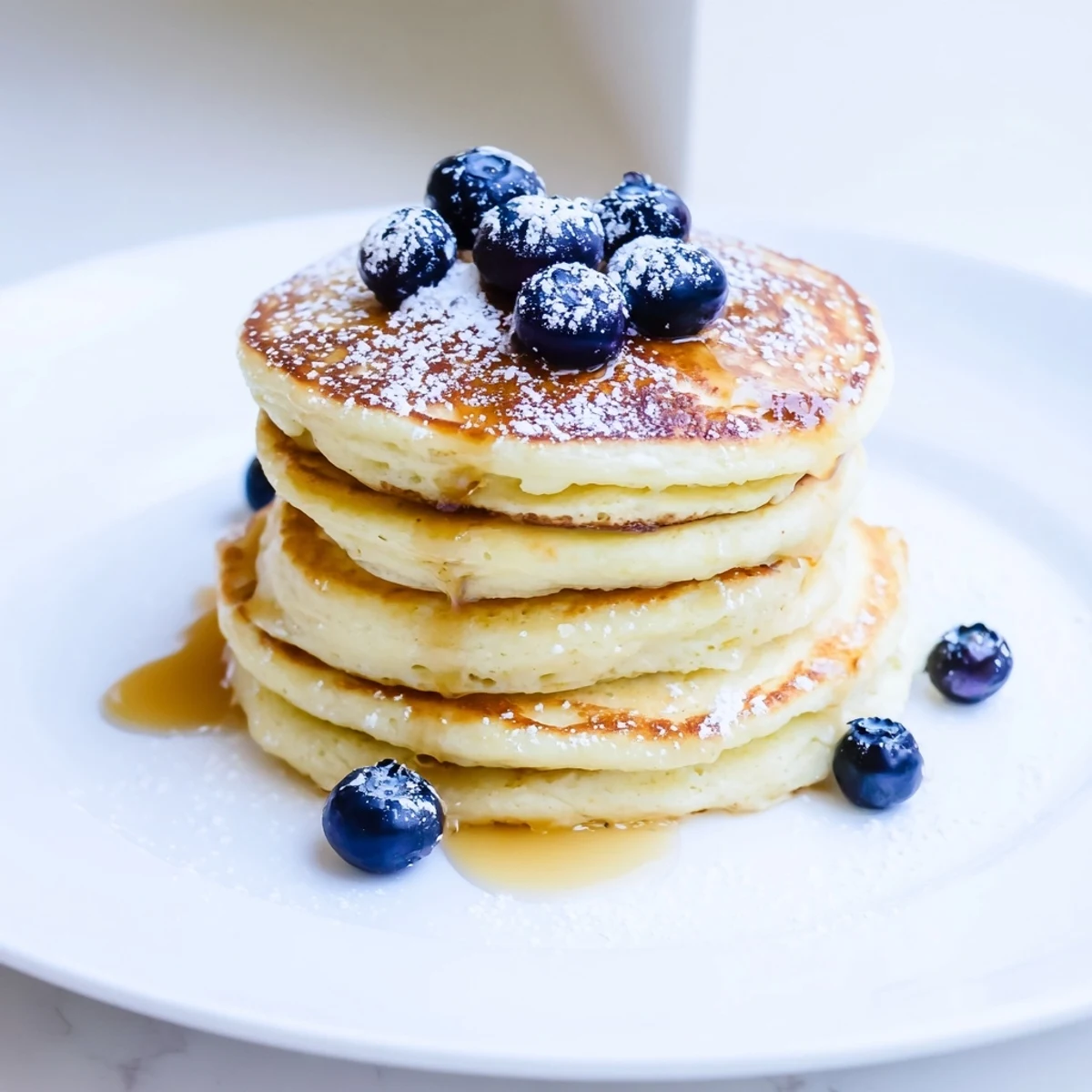These golden Light and Fluffy Ricotta Pancakes are light and airy, ready to be topped and devoured.
