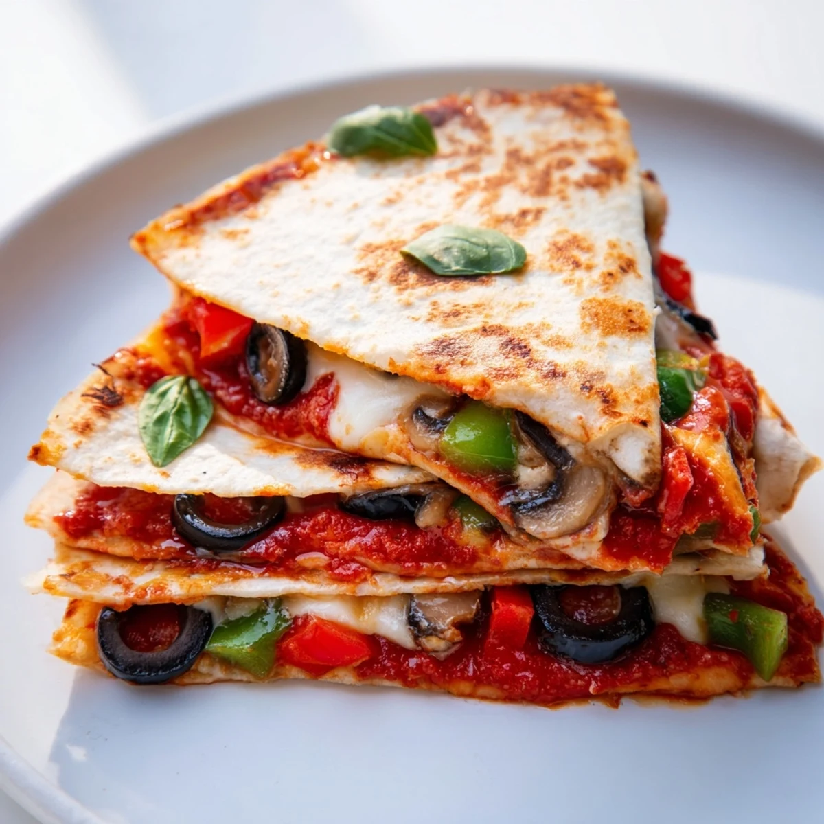 Tortilla pizza wrap, a folded delight with bubbly cheese and savory pepperoni toppings.