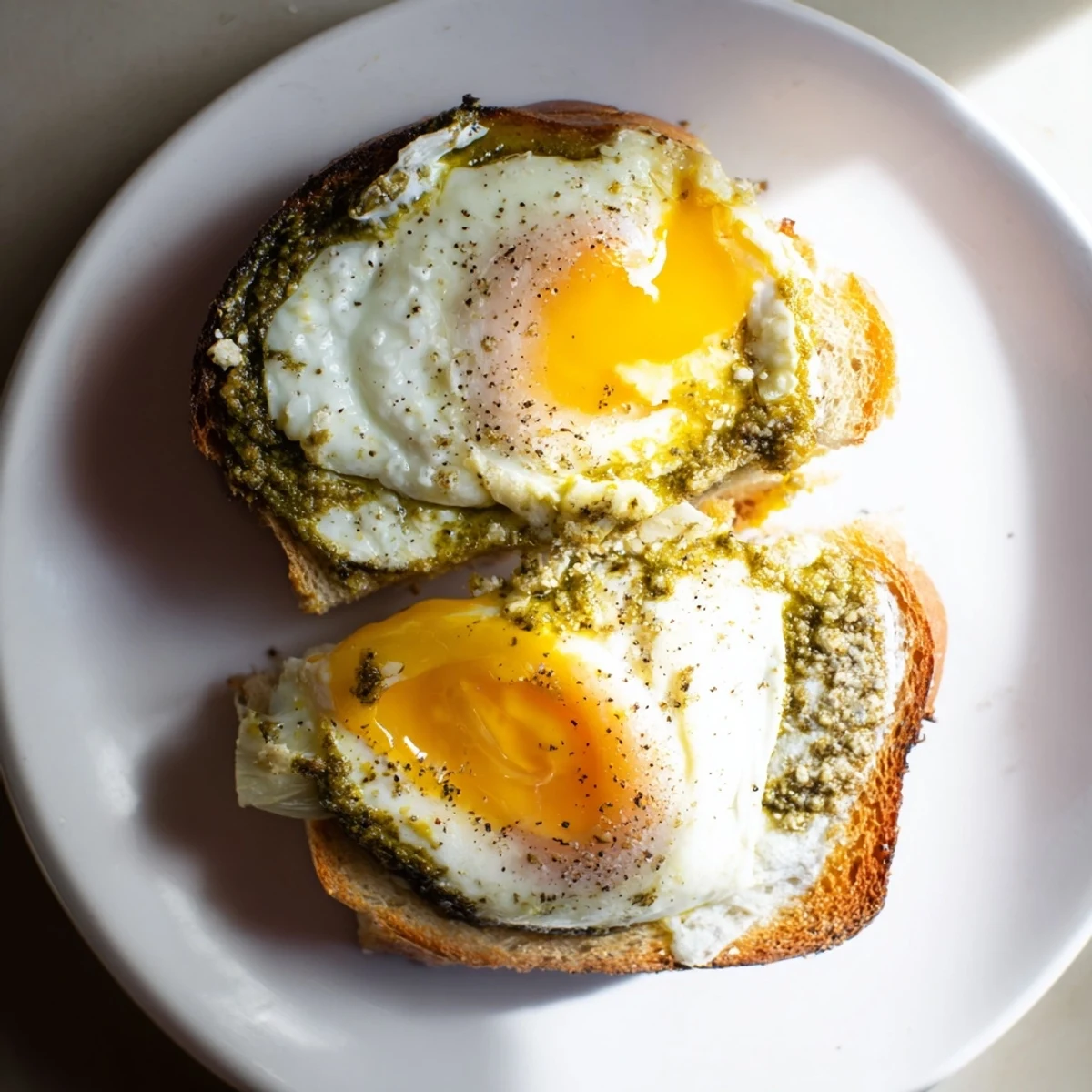 Cheesy, herby pesto egg grilled cheese, a warm and comforting sandwich perfect for lunch or dinner.