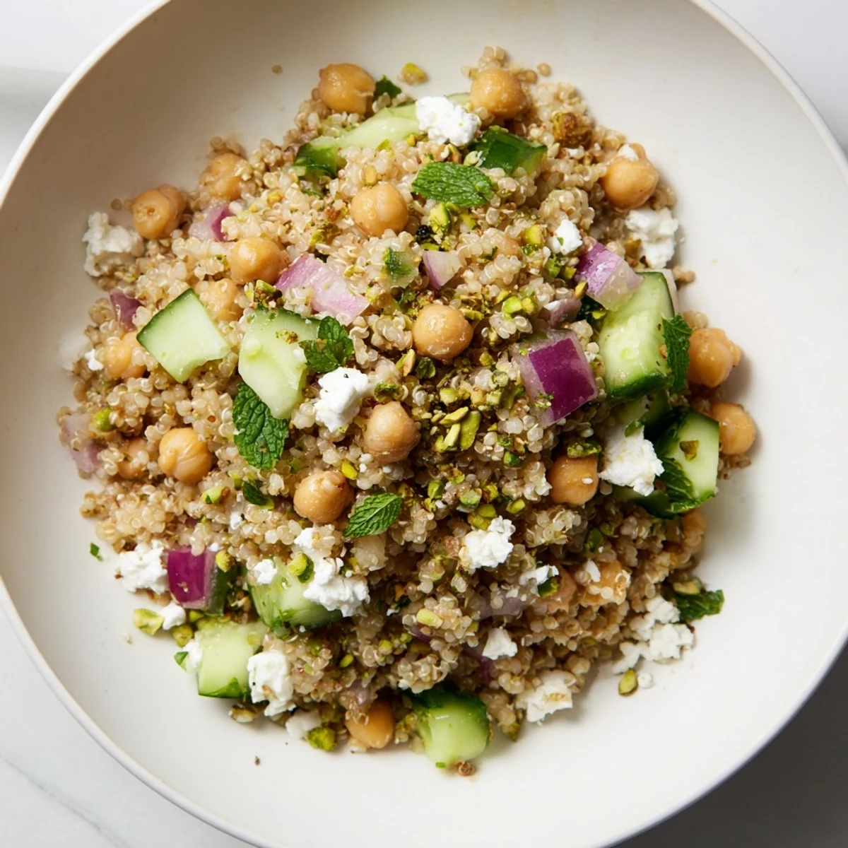 Fresh Jennifer Aniston Salad, full of bright flavors with crisp cucumber and herbs, perfect.