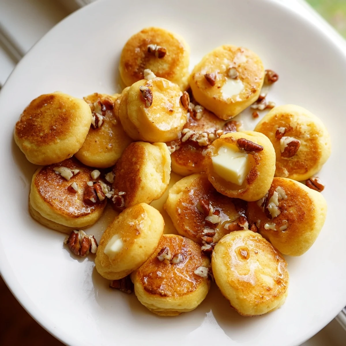 Golden brown Pancake Brie Bites, a perfect mix of sweet and savory flavors for brunch.