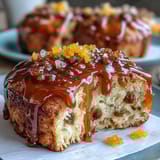 Plump hot cross buns adorned with white crosses, ready for Easter brunch.