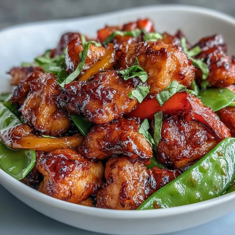 Golden-brown chicken pieces and crisp vegetables coated in a glossy, spicy-sweet Spicy Sweet Chicken Diablo sauce.