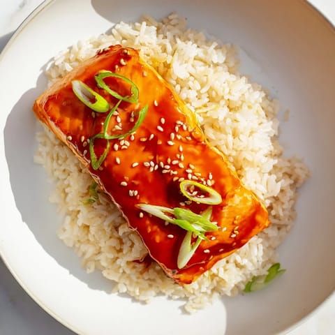 Sticky Orange Salmon Rice