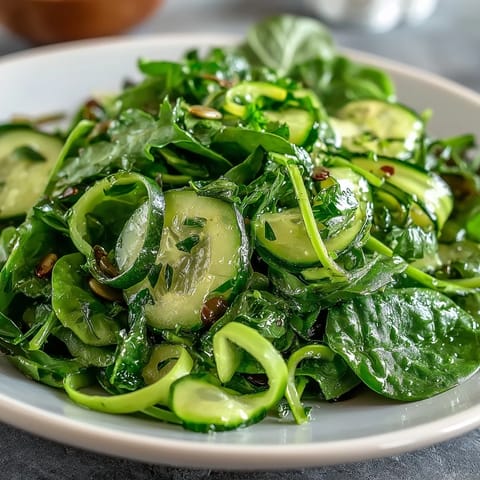 Delectable Glowing Green Salad, a healthy lunch bursting with garden-fresh flavors.