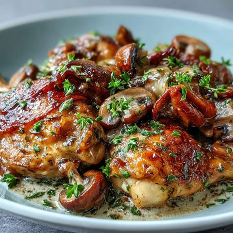 Tender Coq au Vin Rosé is plated with buttery potatoes and fresh parsley, highlighting the glossy pink sauce.