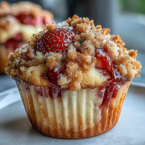 Strawberry Muffins Crumble Lemon