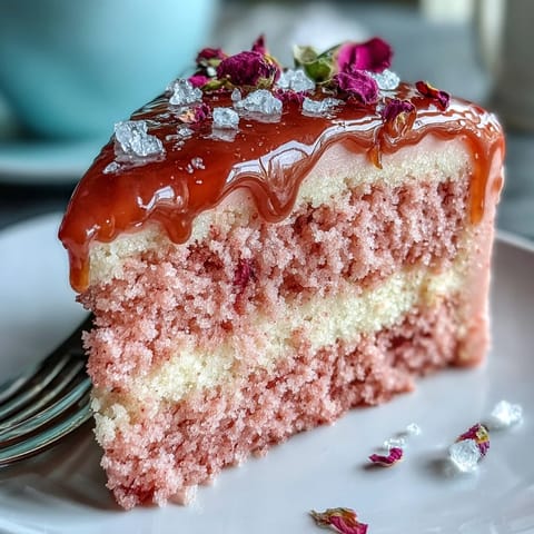Gorgeous Bridal Shower Rosé Velvet Cake with a decadent champagne-pink hue.