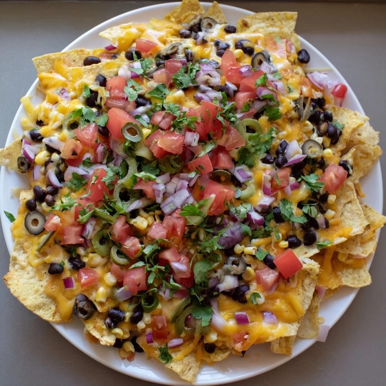 A large baking sheet of Tex-Mex sheet pan nachos, complete with fresh salsa and guacamole.