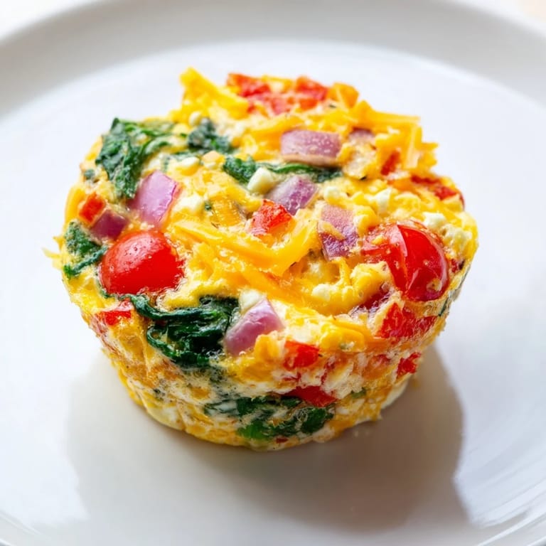 Golden, baked veggie egg muffins with visible fresh ingredients, great protein-packed meal prep.