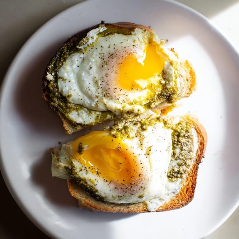 Cheesy, herby pesto egg grilled cheese, a warm and comforting sandwich perfect for lunch or dinner.