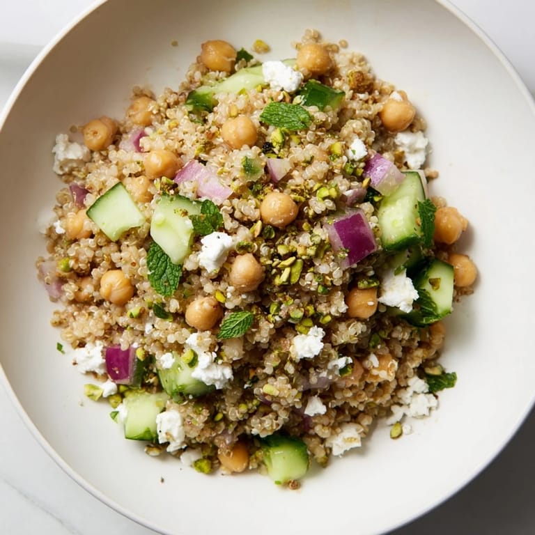 Fresh Jennifer Aniston Salad, full of bright flavors with crisp cucumber and herbs, perfect.