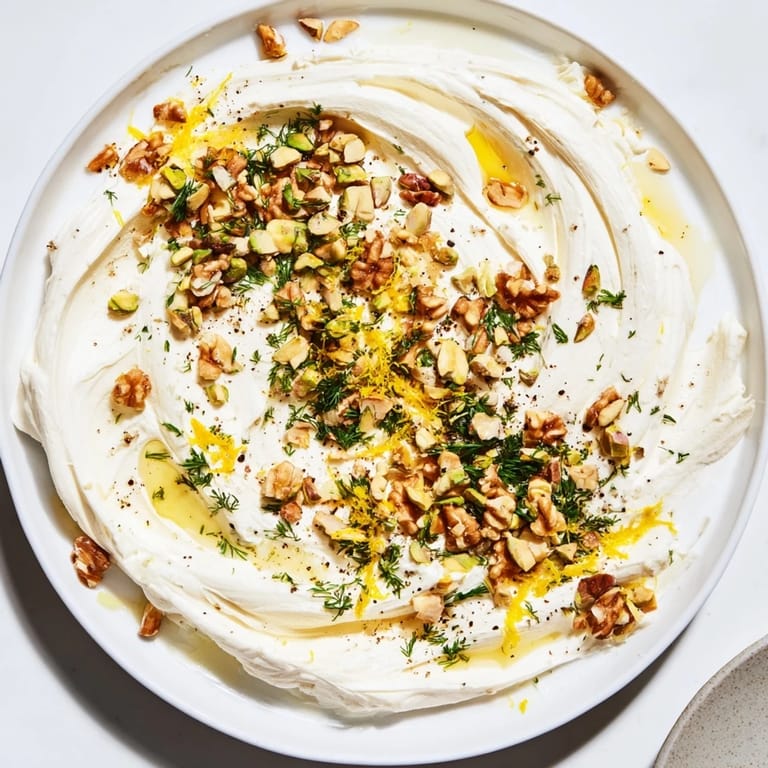 Vibrantly colorful butter board charcuterie with a generous scattering of nuts and zesty lemon.