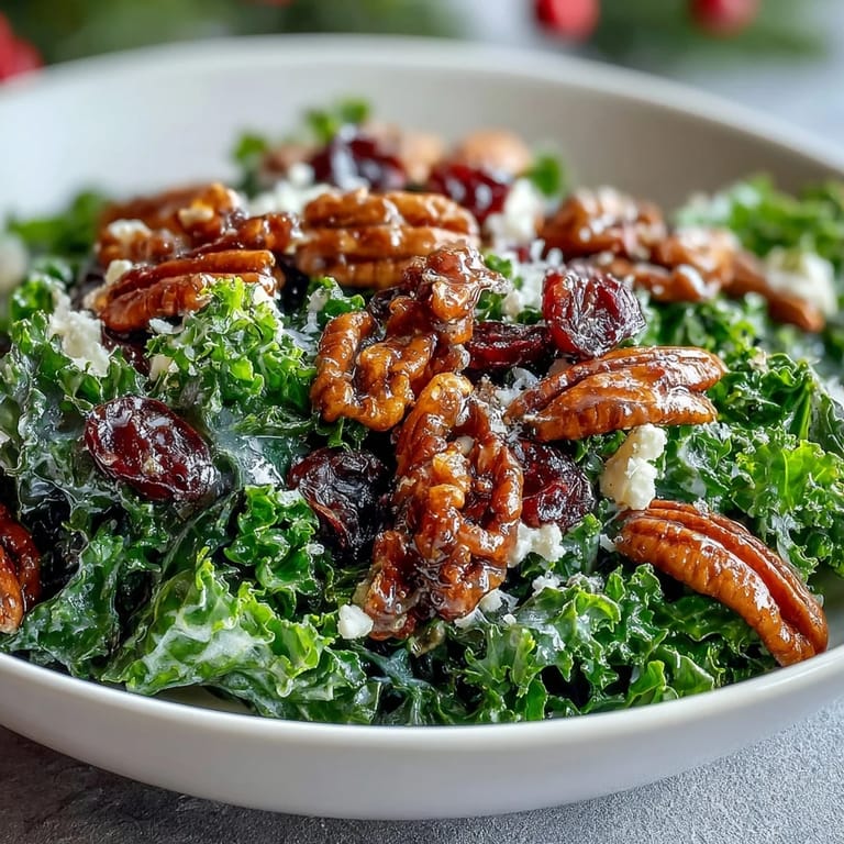 Enjoy this hearty kale salad, warm with maple mustard dressing.