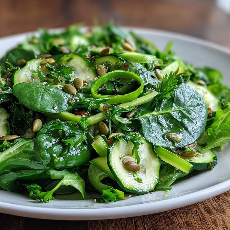 Rainbow of veggies in this refreshing Glowing Green Salad, perfect side dish.