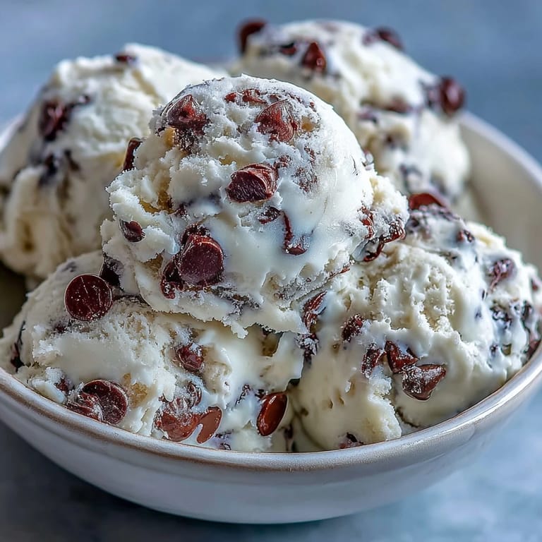 Two chilled portions of Greek Yogurt Cookie Dough in small white ramekins, ready to eat.