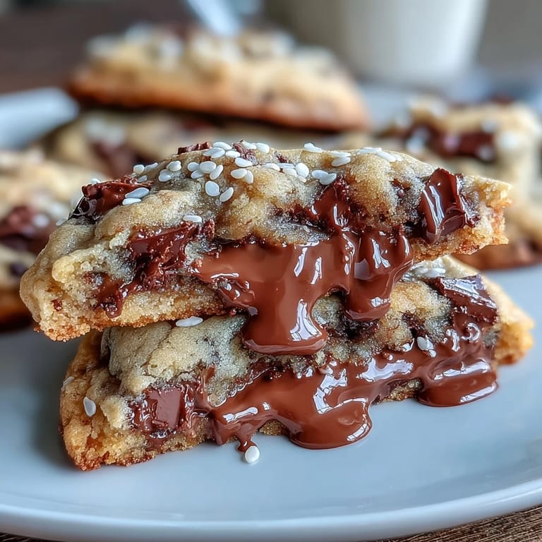 Sesame-infused chocolate chip cookies with tahini, delivering a unique, nutty flavor in every bite.