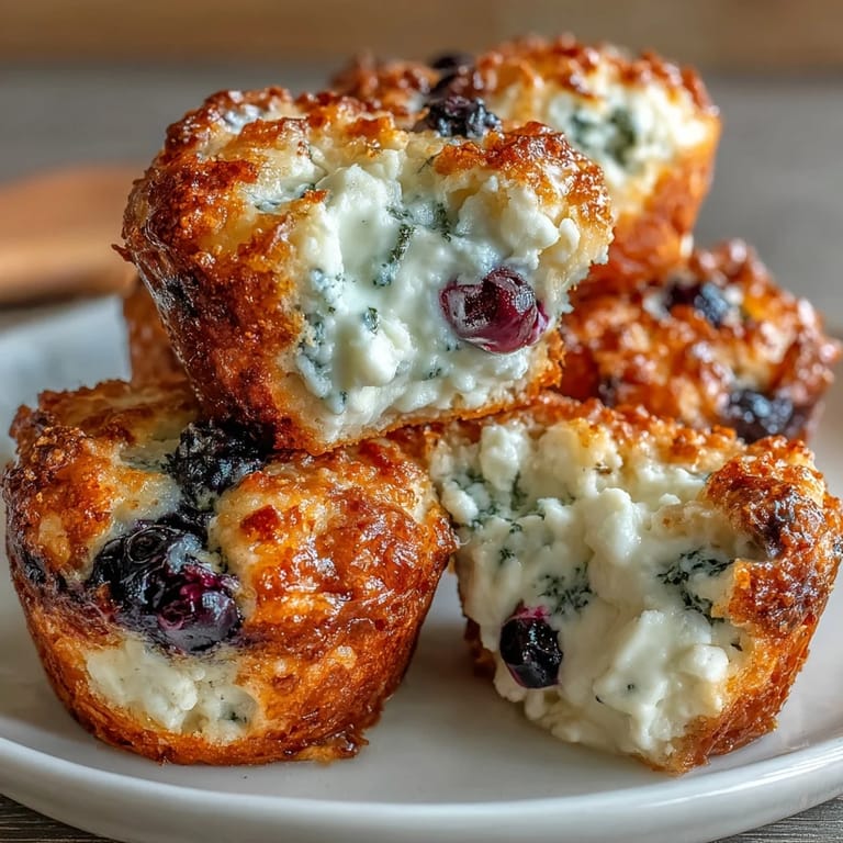 Protein-packed cottage cheese blueberry oat bites, featuring a light lemon aroma and tender, muffin-like texture.