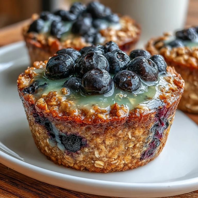 Golden baked oatmeal cups filled with sweet blueberries and citrusy lemon, ideal for a grab-and-go breakfast or snack.