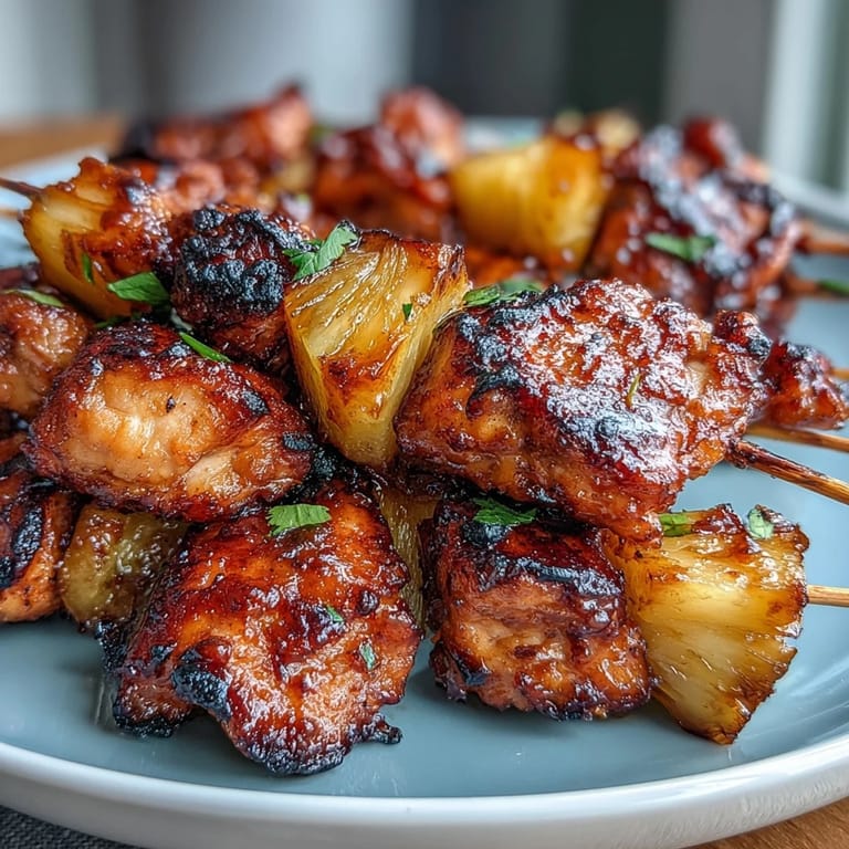 Sweet and savory air fryer chicken pineapple bites, tender chicken chunks with caramelized pineapple in every bite.