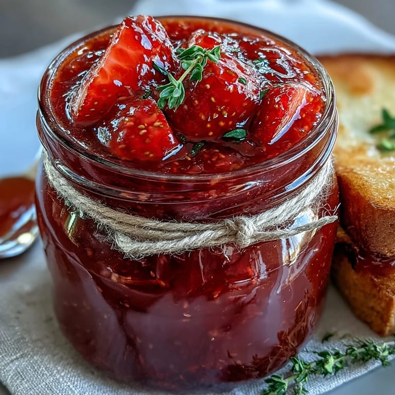 Serving a spoonful of sweet, homemade Cottagecore Strawberry Jam with lemon zest.