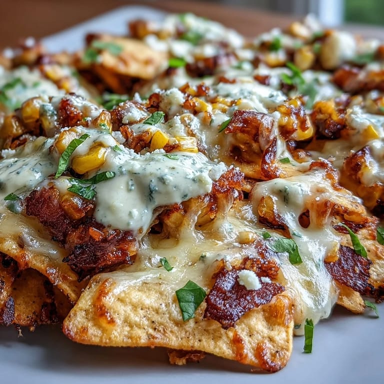 Crispy tortilla chips topped with savory Mexican street corn, gooey Monterey Jack and cheddar, finished with tangy chipotle crema and fresh cilantro.